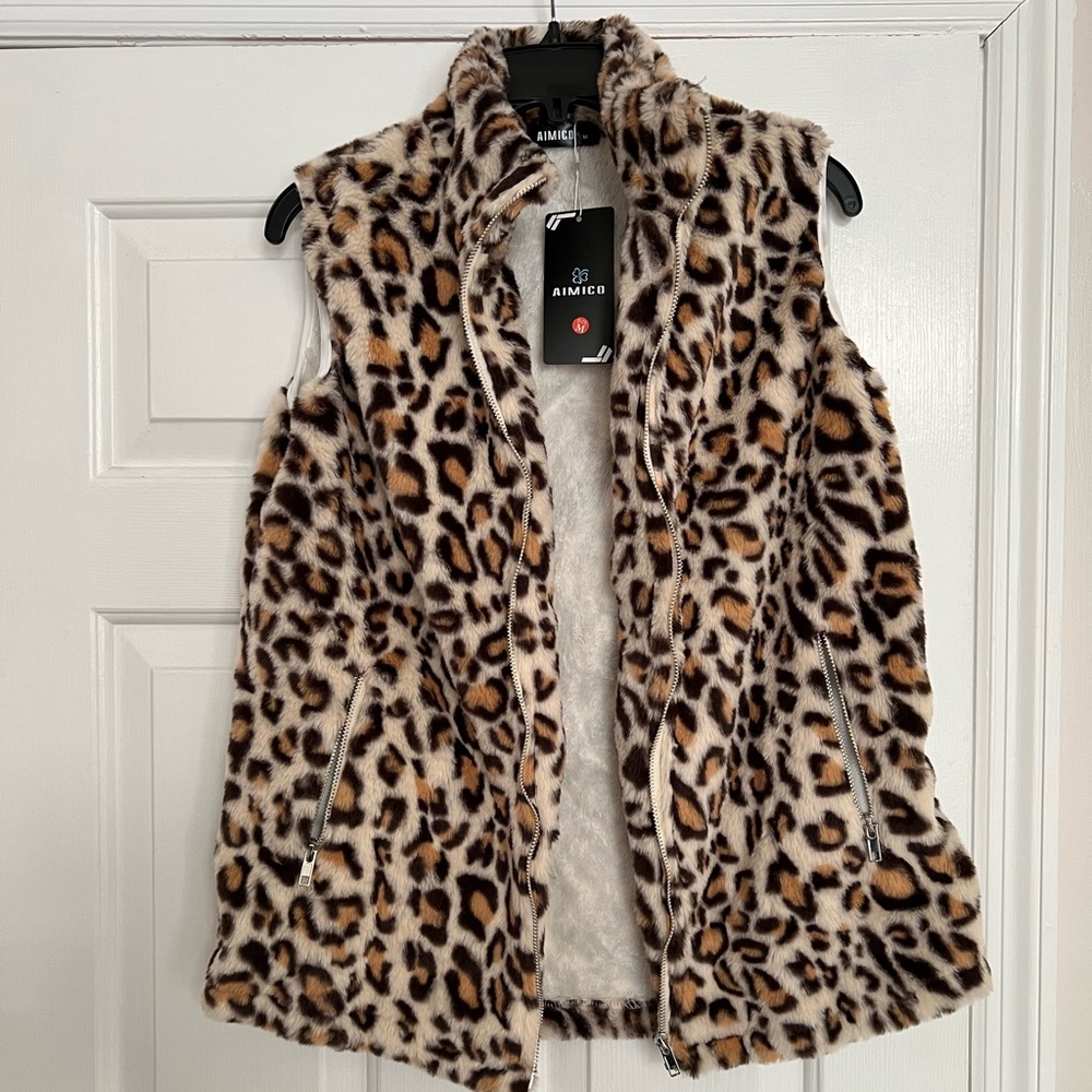 Leopard Vest NWT
